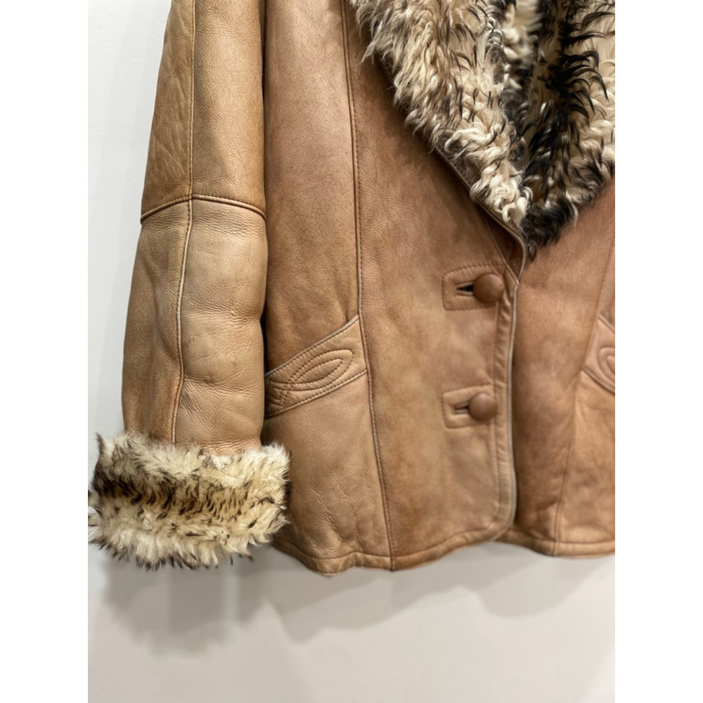 Vintage Penny Lane Sheep Skin Leather Shearling Jacket M Fur lined Boho Retro - Picture 2 of 11